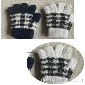 Fäustlinge Spandex Winter gestrickte karierte warme Handschuhe